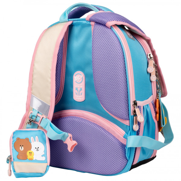 Школьный рюкзак Yes Line Friends H-100, каркасный, два отделения, два боковых кармана, размер: 35*28*15см Школьный рюкзак Yes Line Friends H-100, каркасный, два отделения, два боковых кармана, размер: 35*28*15см