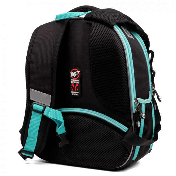 Школьный рюкзак YES Robohero H-100, каркасный, два отделения, два боковых кармана Школьный рюкзак YES Robohero H-100, каркасный, два отделения, два боковых кармана