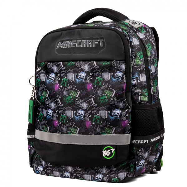 Рюкзак школьный мягкий Yes Minecraft S-52 Ergo два отделения, два открытых боковых кармана, фронтальный карман