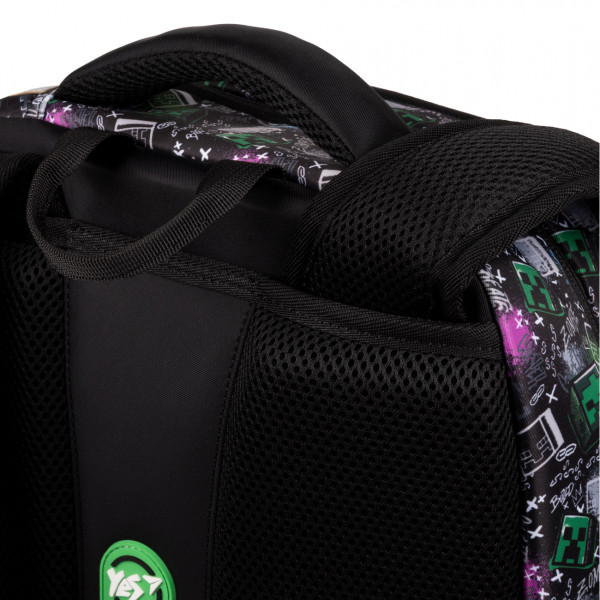 Рюкзак школьный мягкий Yes Minecraft S-52 Ergo два отделения, два открытых боковых кармана, фронтальный карман