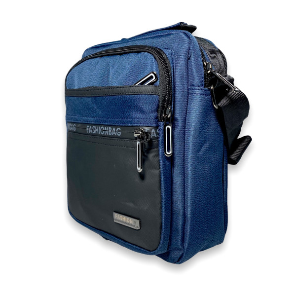 Мужская сумка через плечо 5906 два отдела, 3 фронтальных кармана раз.26*20*10 см синий