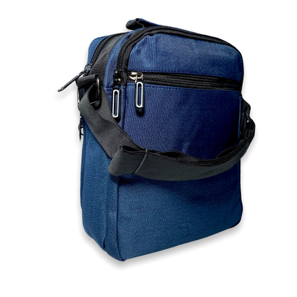 Мужская сумка через плечо 5906 два отдела, 3 фронтальных кармана раз.26*20*10 см синий