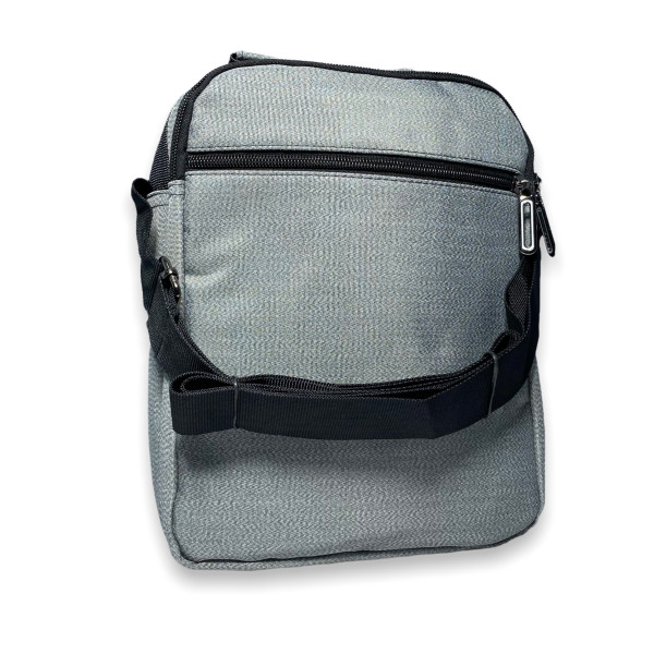 Мужская сумка через плечо 5906 два отдела, 3 фронтальных кармана раз.26*20*10 см светло-серый