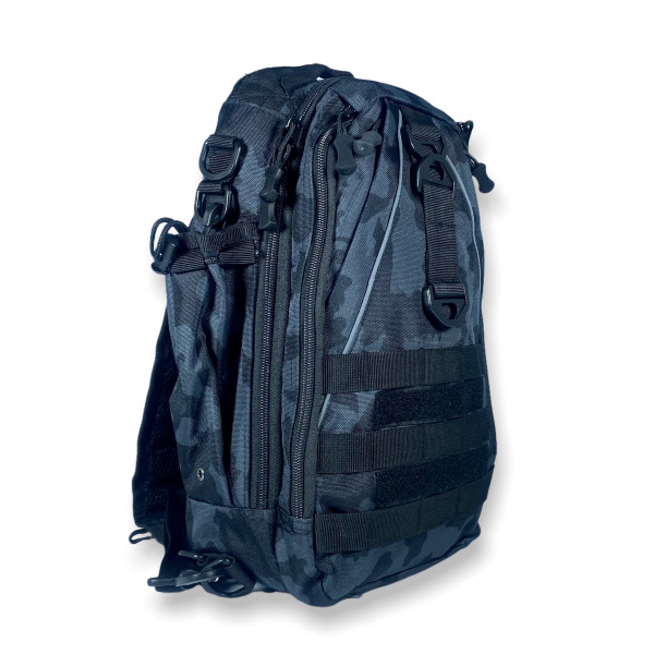 Сумка-рюкзак через плечо, два отдела, карман на обороте, серый камуфляж Сумка-рюкзак через плечо, два отдела, карман на обороте, серый камуфляж