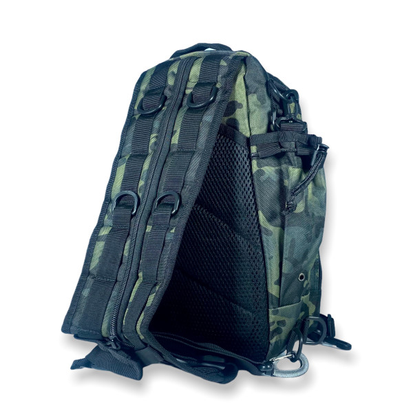 Сумка-рюкзак через плечо на два отдела, карман на обороте, зеленый камуфляж Сумка-рюкзак через плечо на два отдела, карман на обороте, зеленый камуфляж