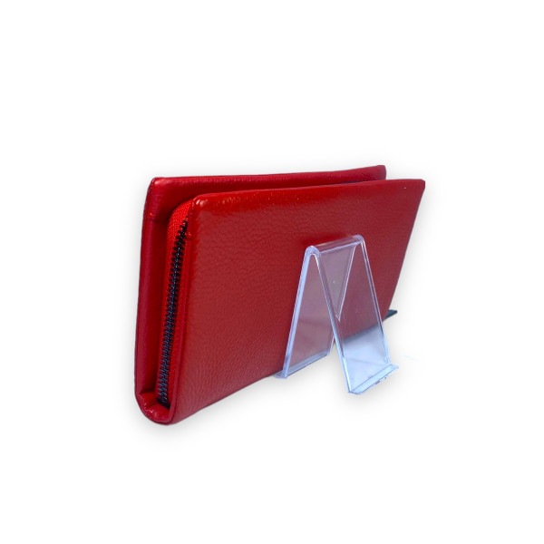 Женский кошелек кожаный, с застежкой на молнии, красный Женский кошелек кожаный, с застежкой на молнии, красный