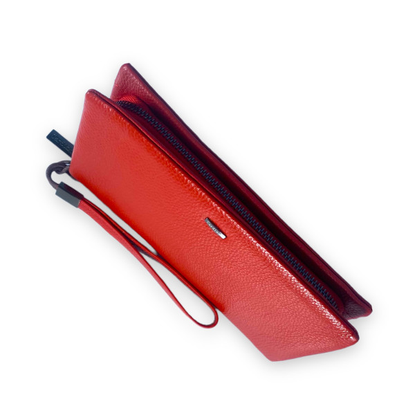 Женский кошелек кожаный, с застежкой на молнии, красный Женский кошелек кожаный, с застежкой на молнии, красный