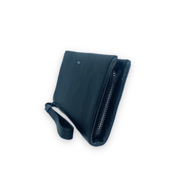 Женский кожаный кошелек, черный, с застежкой на молнии Женский кожаный кошелек, черный, с застежкой на молнии