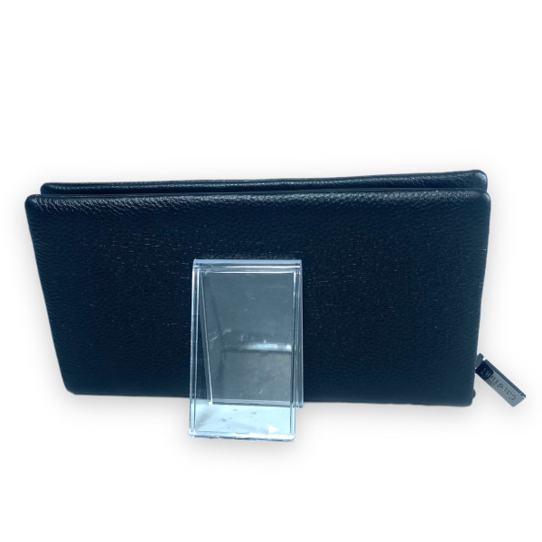 Женский кожаный кошелек, черный, с застежкой на молнии Женский кожаный кошелек, черный, с застежкой на молнии