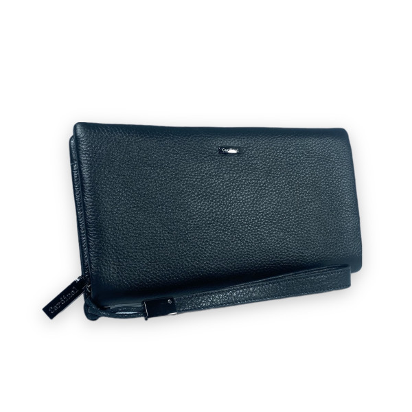 Женский кожаный кошелек, черный, с застежкой на молнии Женский кожаный кошелек, черный, с застежкой на молнии