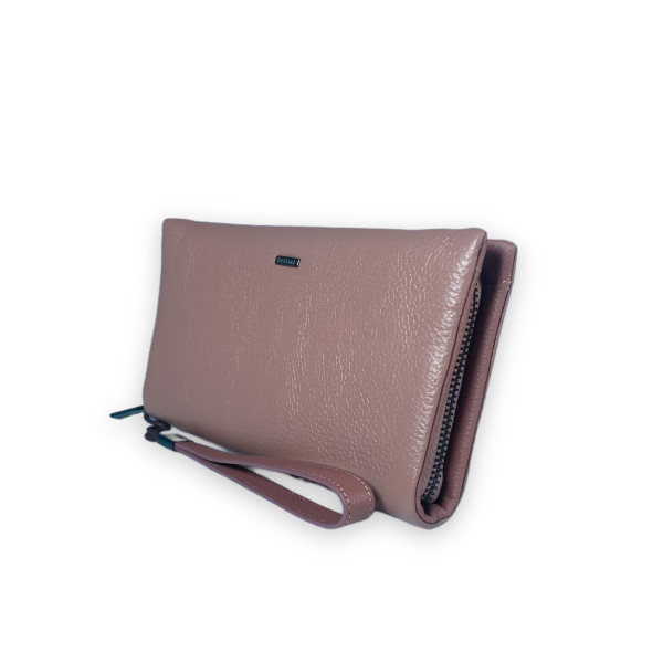 Элегантный кошелек, кожаный, с застежкой на молнии, цвет пудра Элегантный кошелек, кожаный, с застежкой на молнии, цвет пудра
