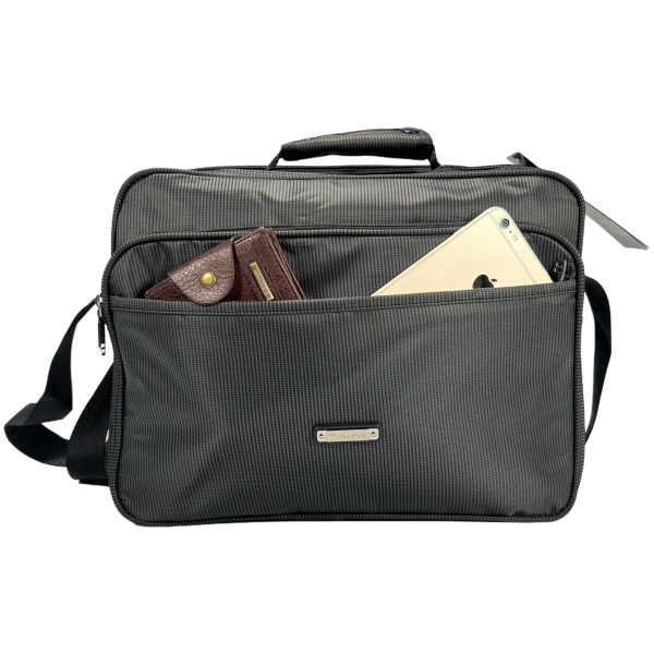 Сумка через плечо на 13 л, вместительная, многофункциональная, 5 отделений, серая