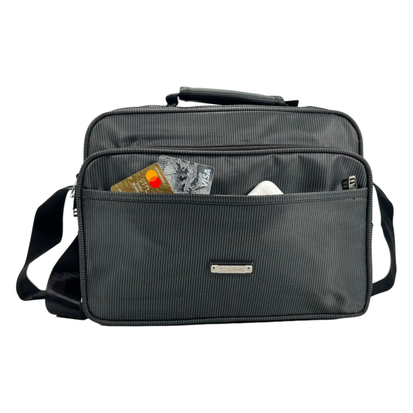 Сумка через плечо из водонепроницаемой ткани серого цвета, 5 отделений