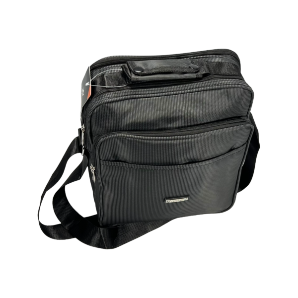 Сумка через плечо с застежкой на молнии, 5 отделений, удобная, вместительная, серая Сумка через плечо с застежкой на молнии, 5 отделений, удобная, вместительная, серая