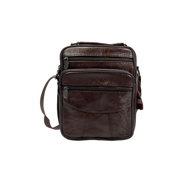 Елегантна сумка через плече з натуральної шкіри, зносостійка, коричнева