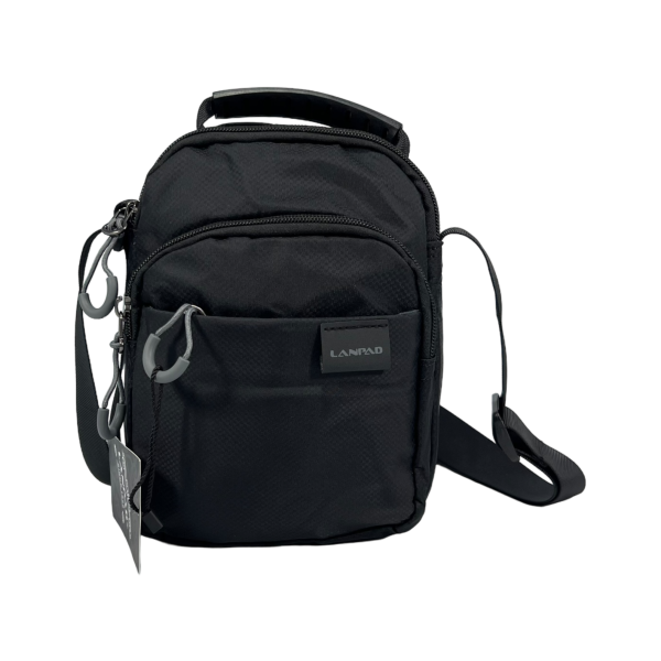 Сумка через плечо на пять отделений черная, 3 л, крепкая