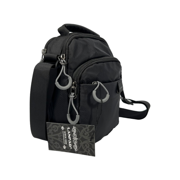 Сумка через плечо на пять отделений черная, 3 л, крепкая