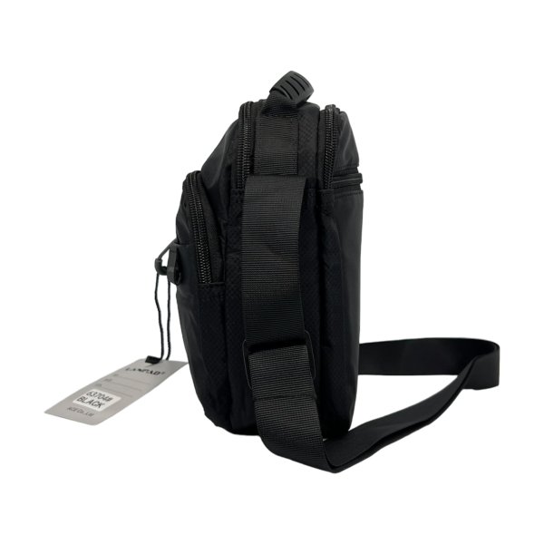 Сумка через плечо на пять отделений черная, 3 л, крепкая