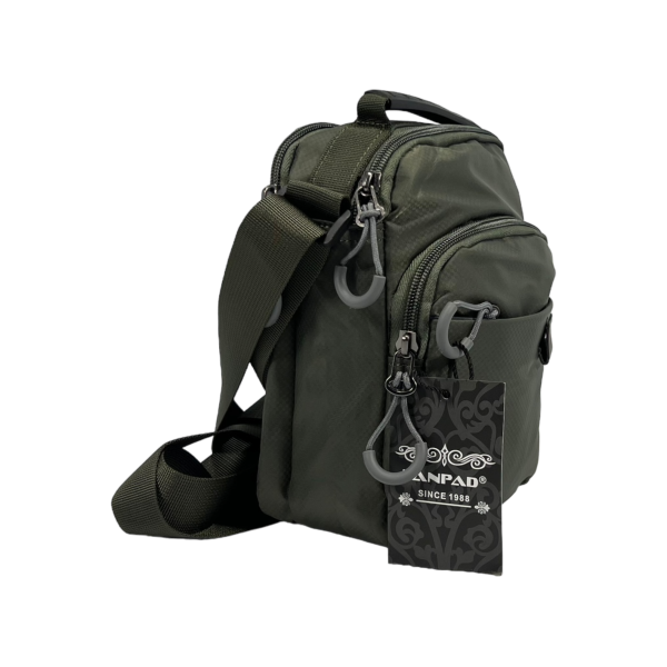 Сучасна сумка через плече на п'ять відділень, ручки для переносу, колір зелений Сучасна сумка через плече на п'ять відділень, ручки для переносу, колір зелений