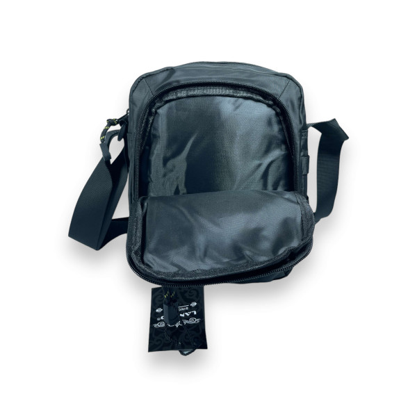 Мужская сумка через плечо на два отделения черного цвета Мужская сумка через плечо на два отделения черного цвета