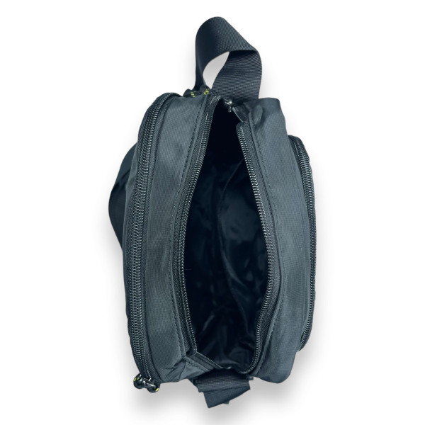 Мужская сумка через плечо на два отделения черного цвета Мужская сумка через плечо на два отделения черного цвета