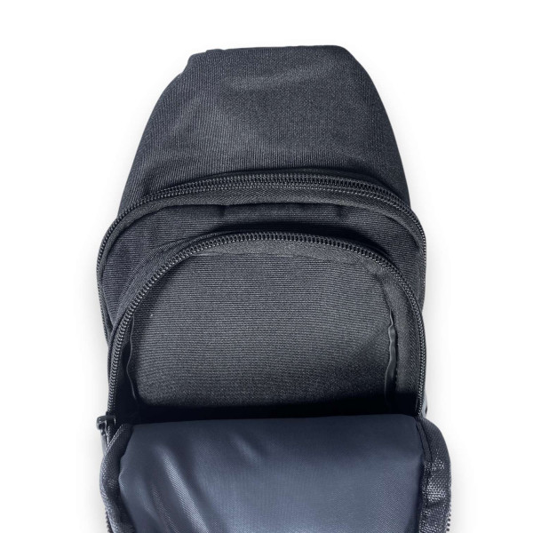 Слинг Gorangd, два отделения, USB+кабель, внутренний карман, два фронтальных кармана, размер 30*17*8 см, черный