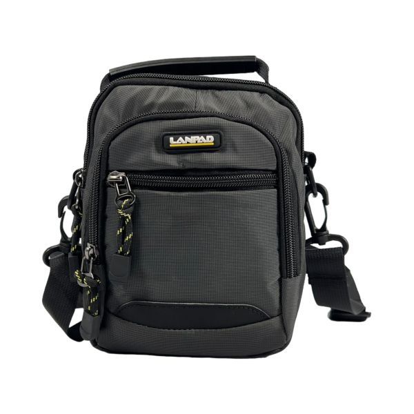 Мужская сумка через плечо серого цвета, 2 л, 4 отделения