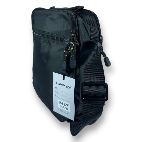 Сумка через плечо, 4 л, 2 отделения, 1 карман на обороте, черная Сумка через плечо, 4 л, 2 отделения, 1 карман на обороте, черная