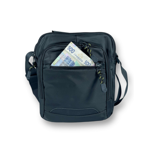 Сумка через плечо, 4 л, 2 отделения, 1 карман на обороте, черная Сумка через плечо, 4 л, 2 отделения, 1 карман на обороте, черная