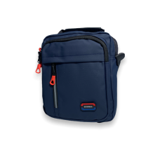 Мужская сумка через плечо 66101, два отдела, два кармана на лицевой стороне размер 25*20*10 см синяя