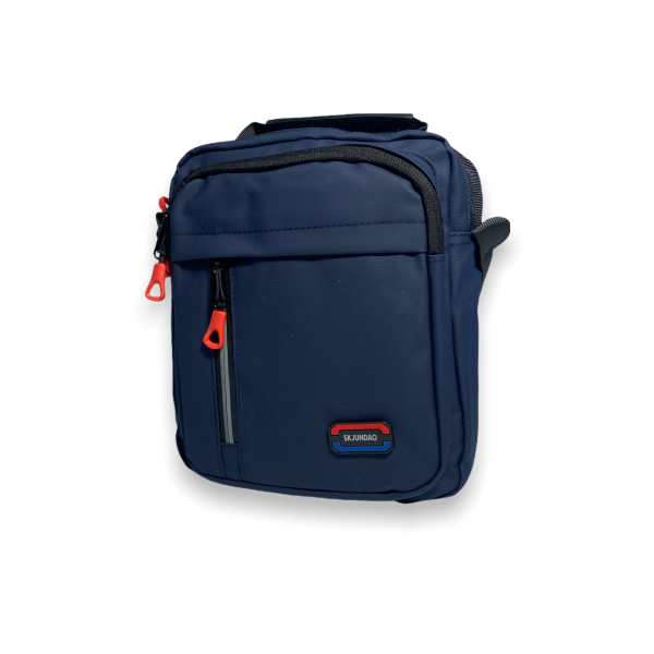 Мужская сумка через плечо 66101, два отдела, два кармана на лицевой стороне размер 25*20*10 см синяя