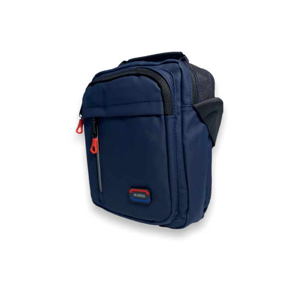 Мужская сумка через плечо 66101, два отдела, два кармана на лицевой стороне размер 25*20*10 см синяя Мужская сумка через плечо 66101, два отдела, два кармана на лицевой стороне размер 25*20*10 см синяя