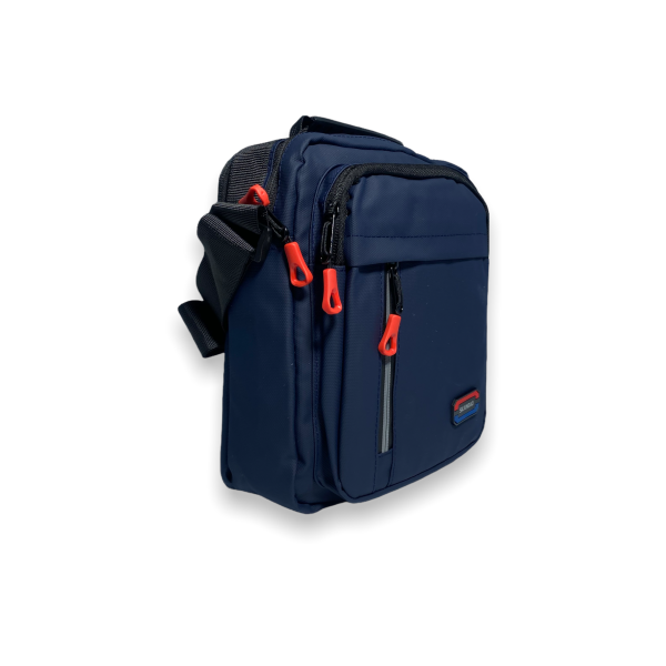 Мужская сумка через плечо 66101, два отдела, два кармана на лицевой стороне размер 25*20*10 см синяя Мужская сумка через плечо 66101, два отдела, два кармана на лицевой стороне размер 25*20*10 см синяя