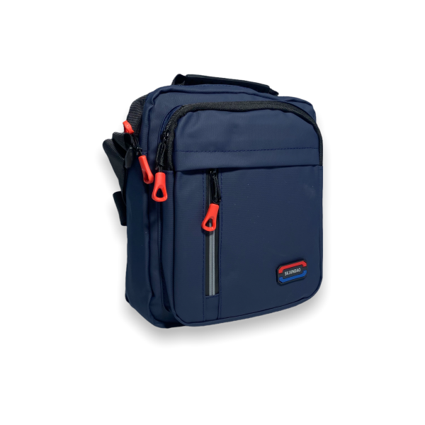 Мужская сумка через плечо 66101, два отдела, два кармана на лицевой стороне размер 25*20*10 см синяя Мужская сумка через плечо 66101, два отдела, два кармана на лицевой стороне размер 25*20*10 см синяя