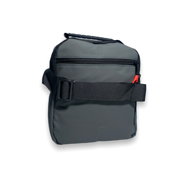 Чоловіча сумка через плече, два відділи, дві кишені на лицьовій стороні, колір сірий