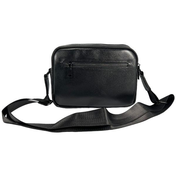 Стильна та елегантна чпловіча сумка через плече, 3 відділення, чорна