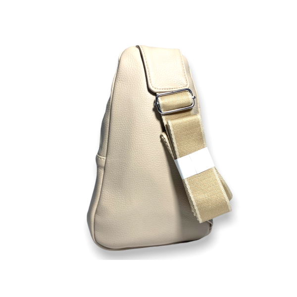 Сумка-слинг из искусственной кожи для женщин 6680 на два отдела размер: 27*15*6 см бежевый