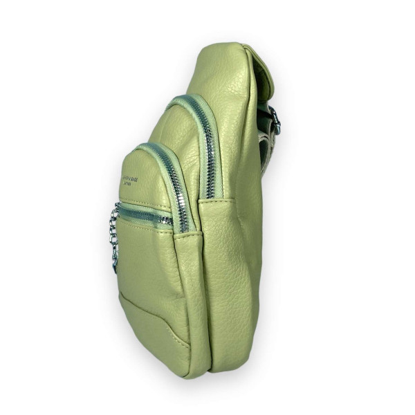 Слинг сумка женская через плечо Fashion&bags два отделения экокожа размеры 25*15*7см светло зеленый