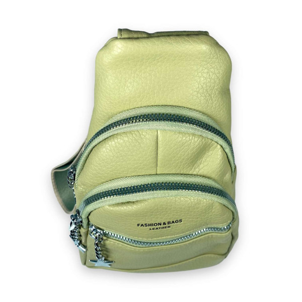 Слинг сумка женская через плечо Fashion&bags два отделения экокожа размеры 25*15*7см светло зеленый