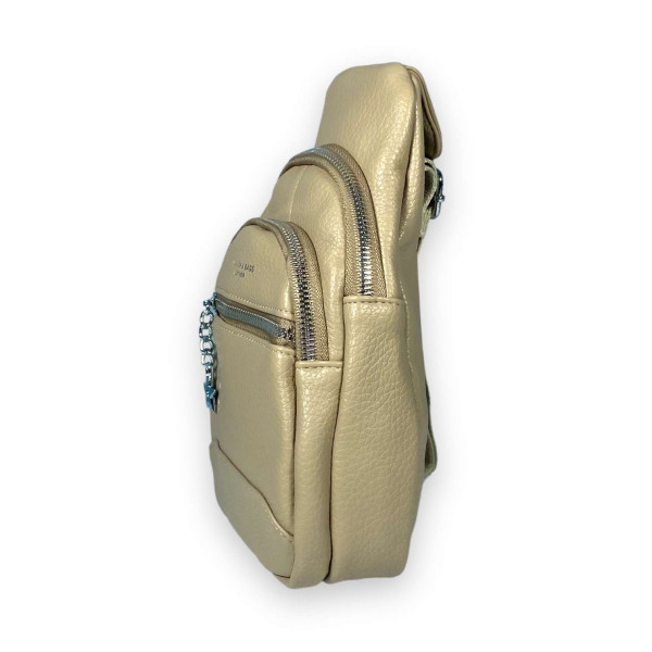 Слінг сумка жіноча через плече Fashion&bags два відділення екошкіра розміри 25*15*7см хакі