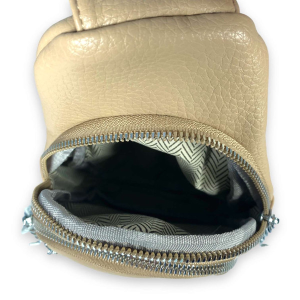 Слінг сумка жіноча через плече Fashion&bags два відділення екошкіра розміри 25*15*7см хакі