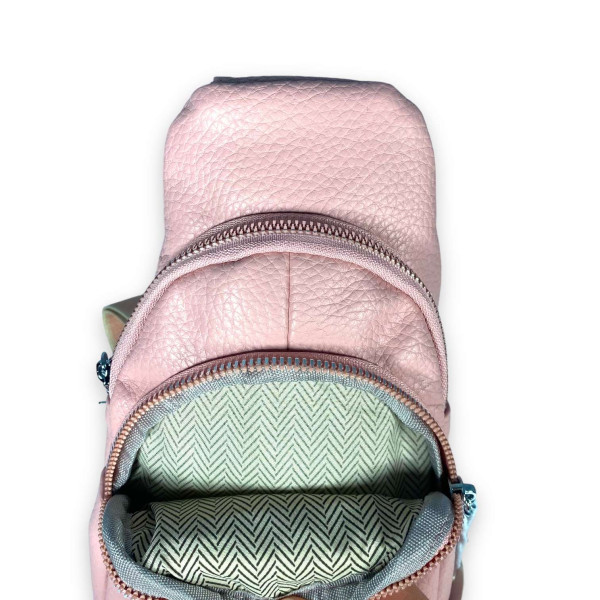 Слинг сумка женская через плечо Fashion&bags два отделения экокожа размеры 25*15*7см светло розовый