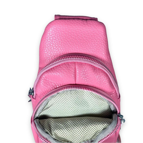 Сумка-слинг женская через плечо Fashion&bags два отделения экокожа размеры 25*15*7см розовый