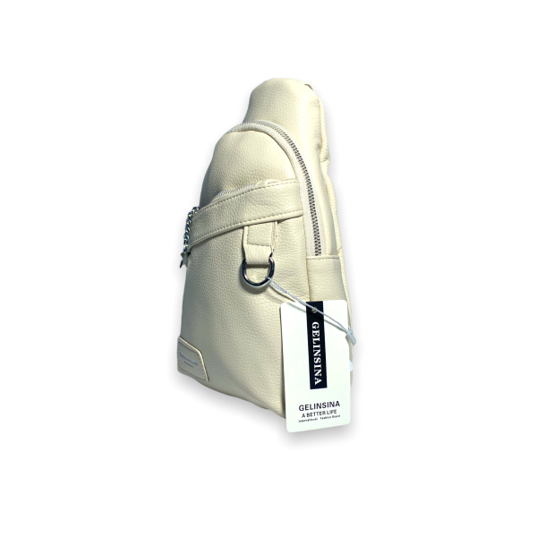 Слинг сумка женская через плечо одно отделение экокожа с одной лямкой, 6697 размеры 27*15*5 см молочный