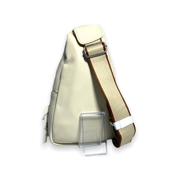 Слинг сумка женская через плечо одно отделение экокожа с одной лямкой, 6697 размеры 27*15*5 см молочный