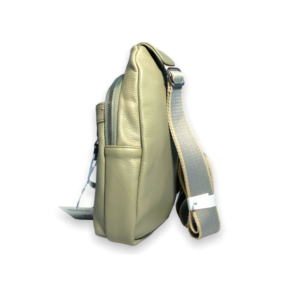 Слинг, сумка женская через плечо, одно отделение  экокожа, с одной лямкой, 6697 размеры 27*15*5 см зеленый