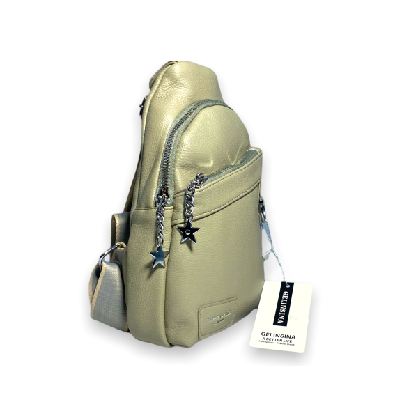 Слинг, сумка женская через плечо, одно отделение  экокожа, с одной лямкой, 6697 размеры 27*15*5 см зеленый