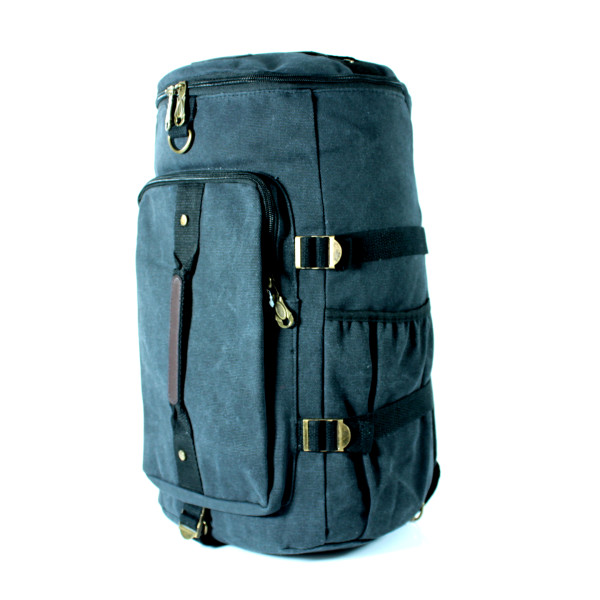 Брезентова сумка-рюкзак, 25 л, чорна, одне відділення