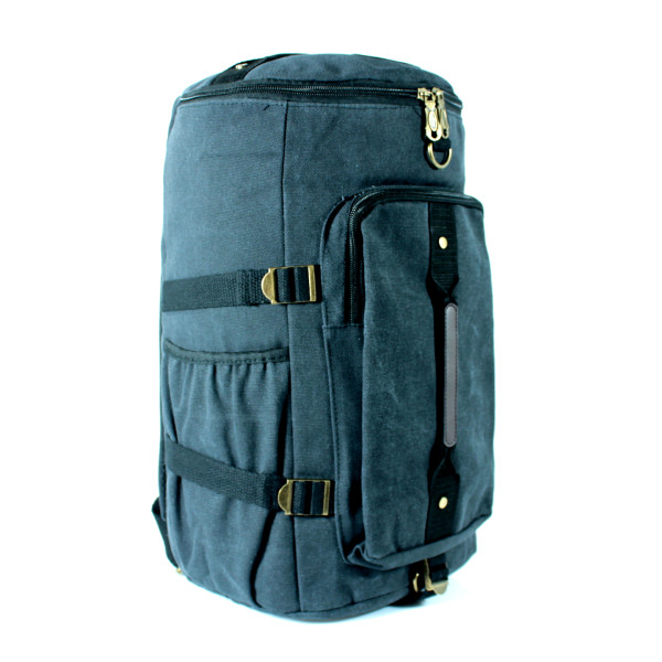 Брезентова сумка-рюкзак, 25 л, чорна, одне відділення