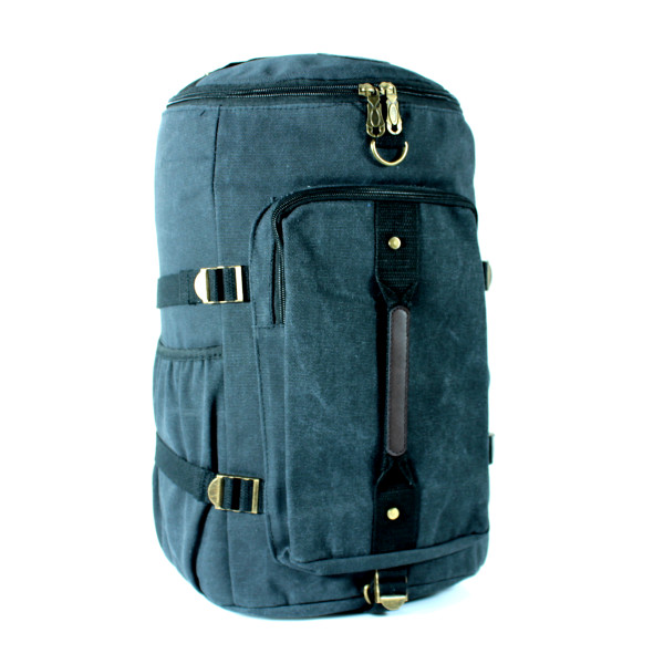 Брезентова сумка-рюкзак, 25 л, чорна, одне відділення